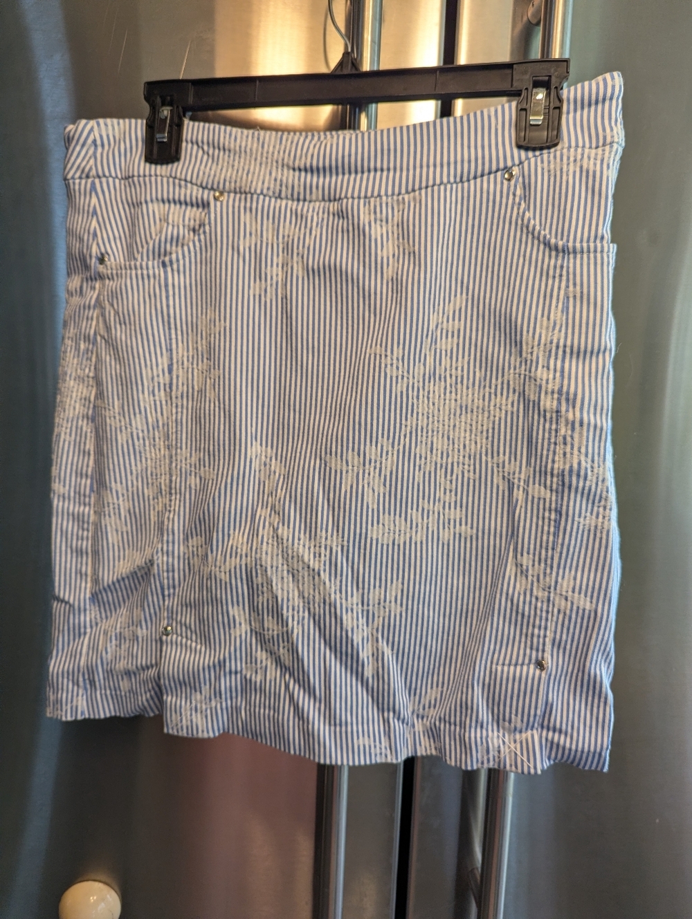 Tribal Rayon Blend Knit Stretch Striped Skort Sz Lg